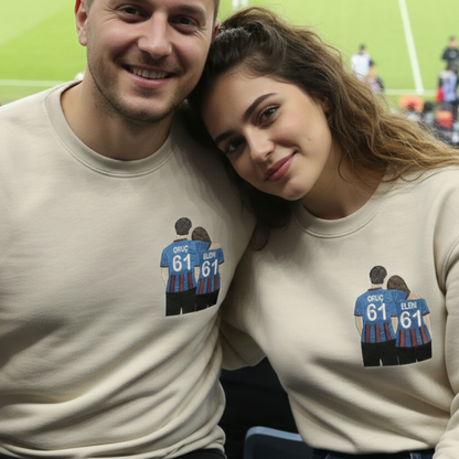 Kişiye Özel Taraftar Çift Nakışlı Tişört, Sweatshirt & Hoodie | İsim ve Numara Yazılı