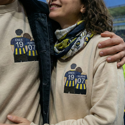 Kişiye Özel Taraftar Çift Nakışlı Tişört, Sweatshirt & Hoodie | İsim ve Numara Yazılı