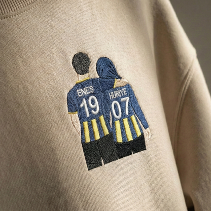 Kişiye Özel Taraftar Çift Nakışlı Tişört, Sweatshirt & Hoodie | İsim ve Numara Yazılı