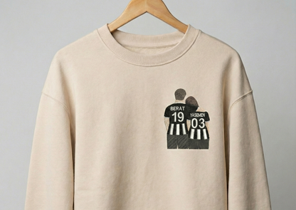 Kişiye Özel Taraftar Çift Nakışlı Tişört, Sweatshirt & Hoodie | İsim ve Numara Yazılı