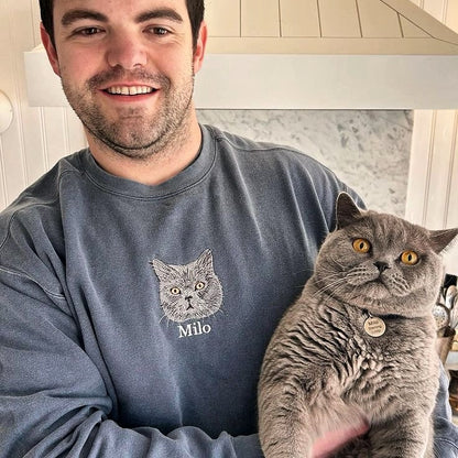 SWEATSHIRT (Kapşonsuz) 🐾 Onu Her Zaman Yanında Taşı — Kişiye Özel Evcil Hayvan Nakış
