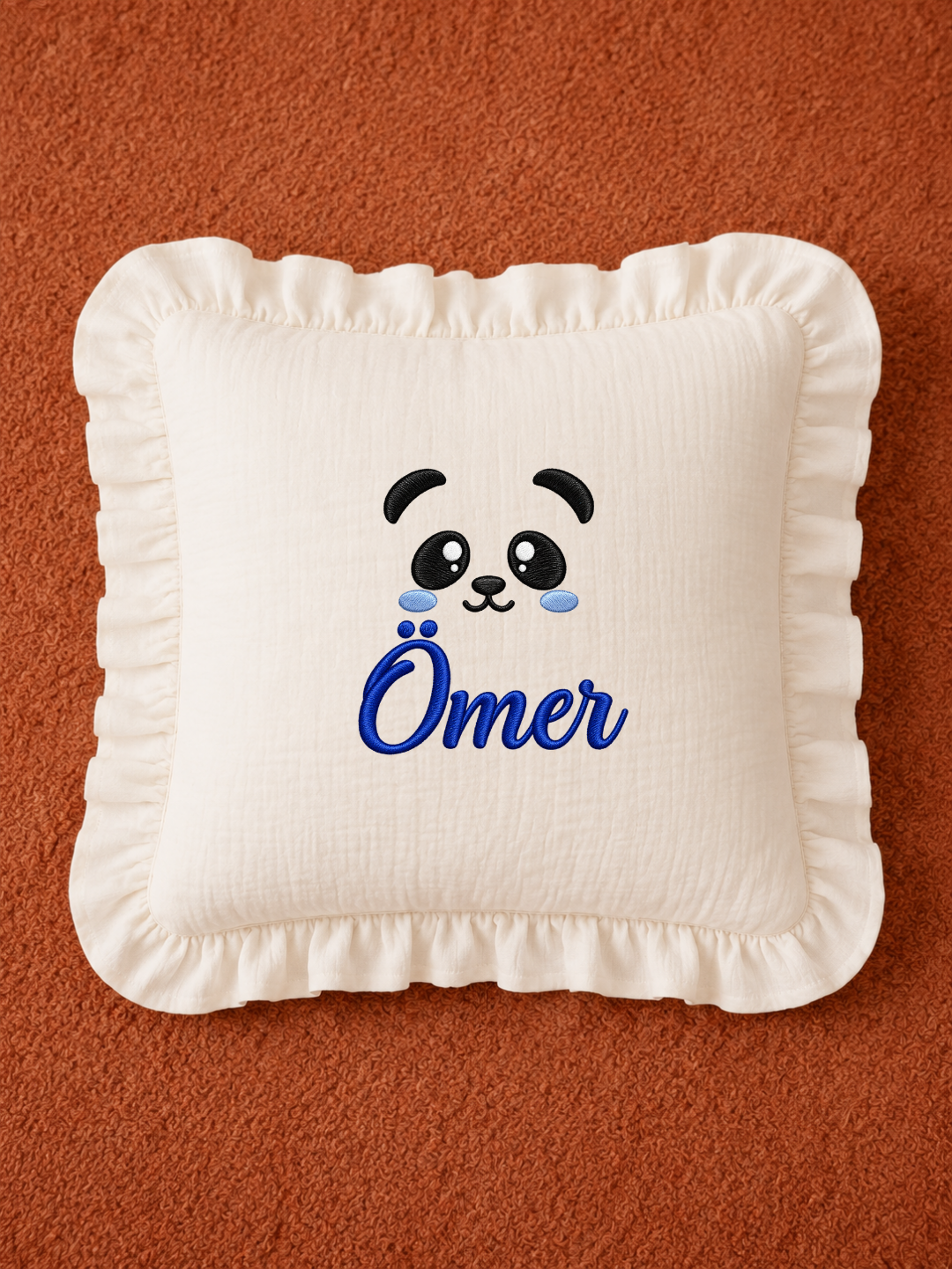 Panda Desenli İsime Özel Müslin Hastane Çıkış Seti (6 Parça) | Yenidoğan Bebek