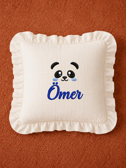 Panda Desenli İsime Özel Müslin Hastane Çıkış Seti (6 Parça) | Yenidoğan Bebek