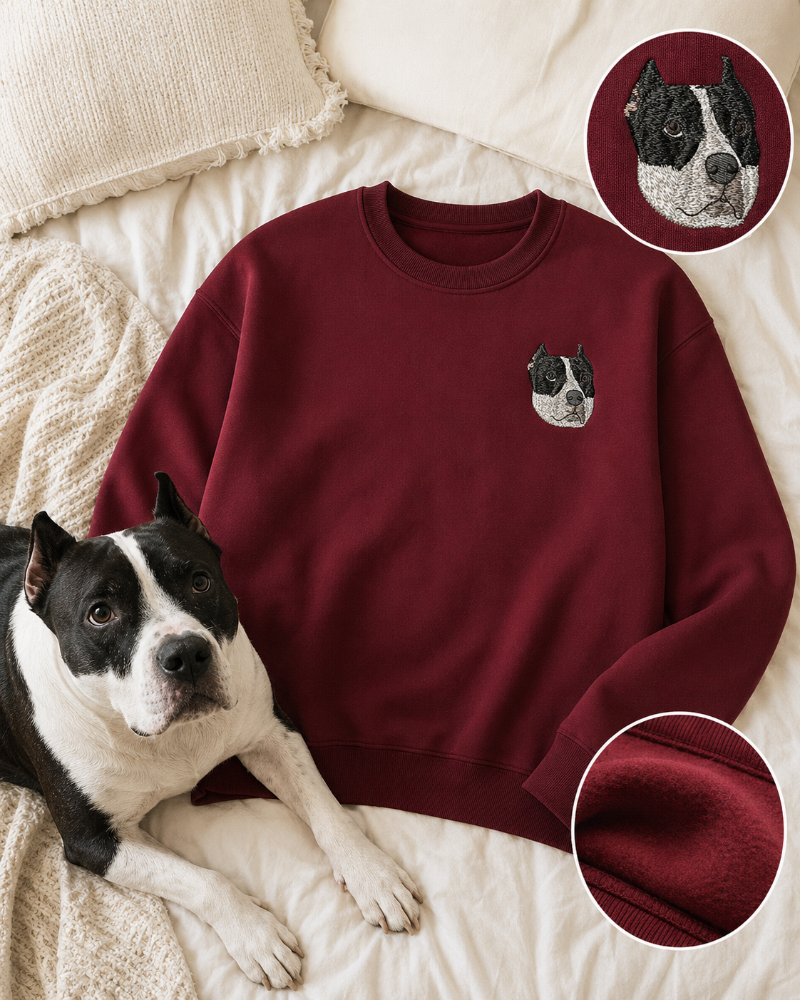 SWEATSHIRT (Kapşonsuz) 🐾 Onu Her Zaman Yanında Taşı — Kişiye Özel Evcil Hayvan Nakış