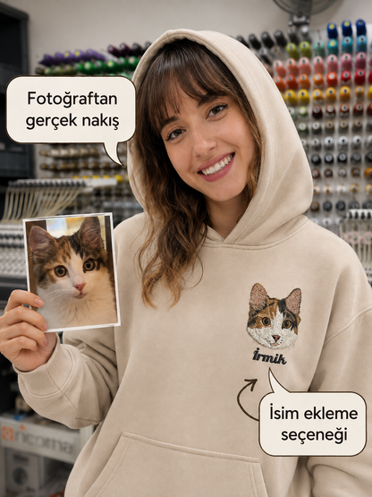 HOODIE (Kapşonlu) 🐾 Onu Her Zaman Yanında Taşı — Kişiye Özel Evcil Hayvan Nakış
