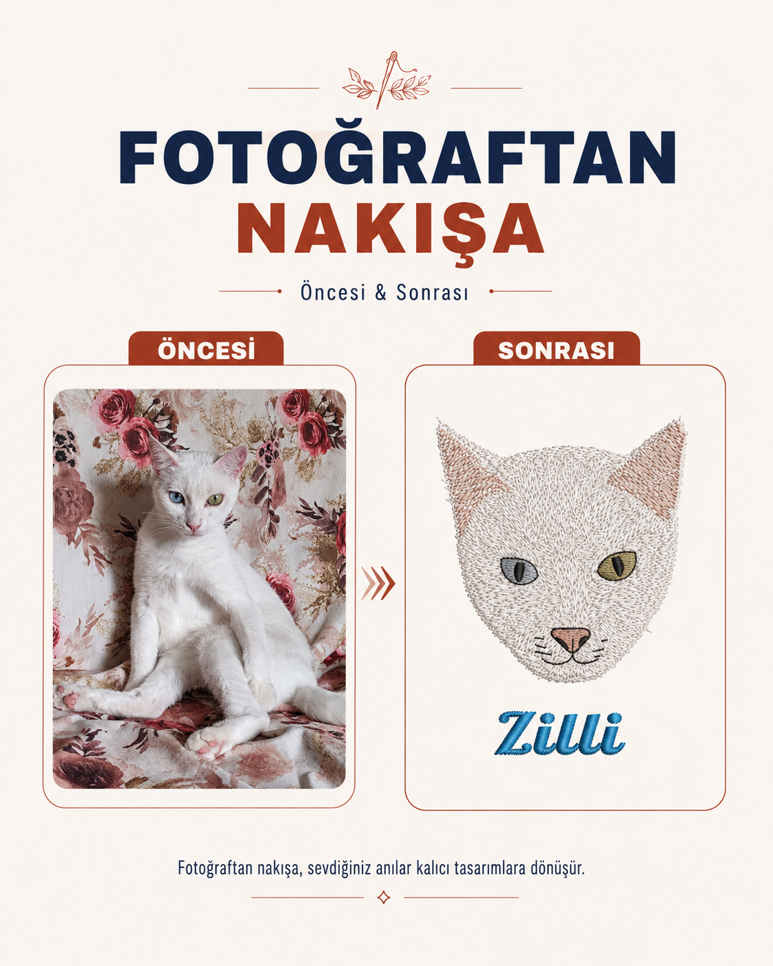 SWEATSHIRT (Kapşonsuz) 🐾 Onu Her Zaman Yanında Taşı — Kişiye Özel Evcil Hayvan Nakış