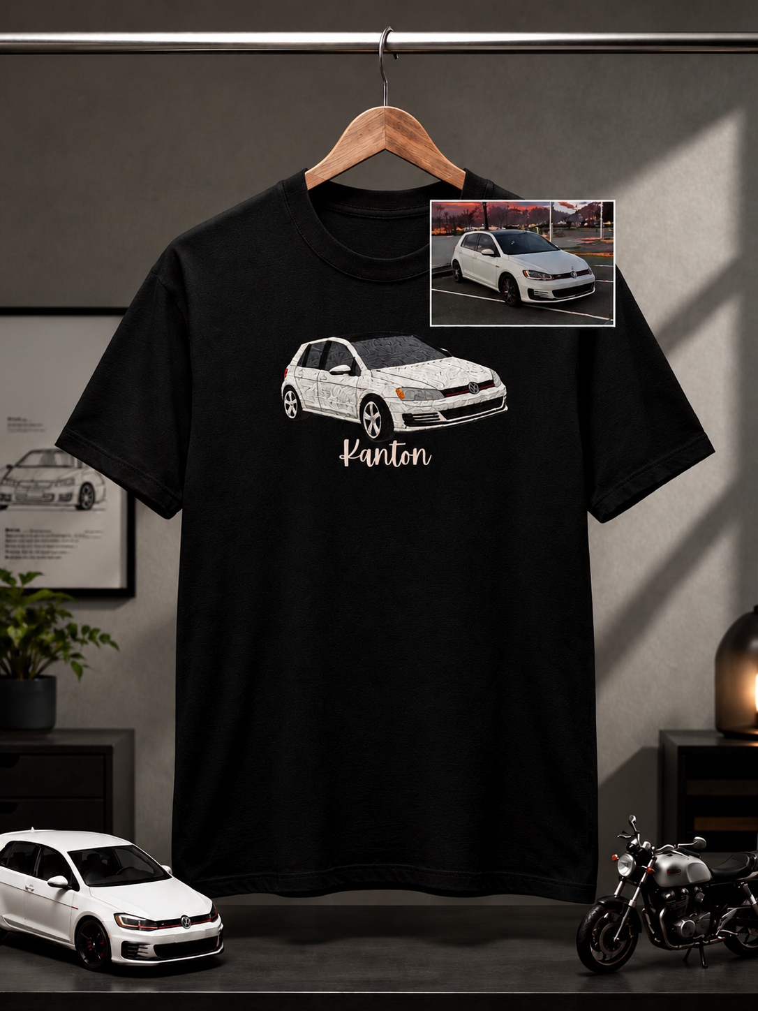 Araba Nakışlı Kişiye Özel Hoodie Sweatshirt Hoodie Tişört Çocuk Tişörtü