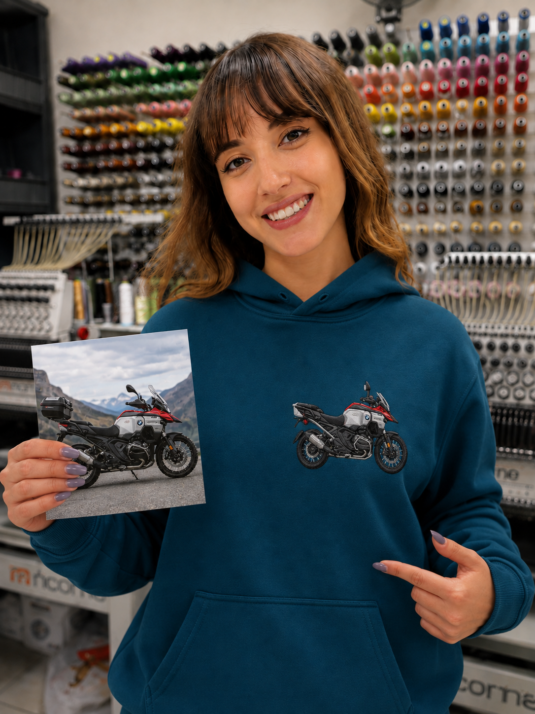 Motorsiklet Nakışlı Kişiye Özel Hoodie Sweatshirt Hoodie Tişört Çocuk Tişörtü