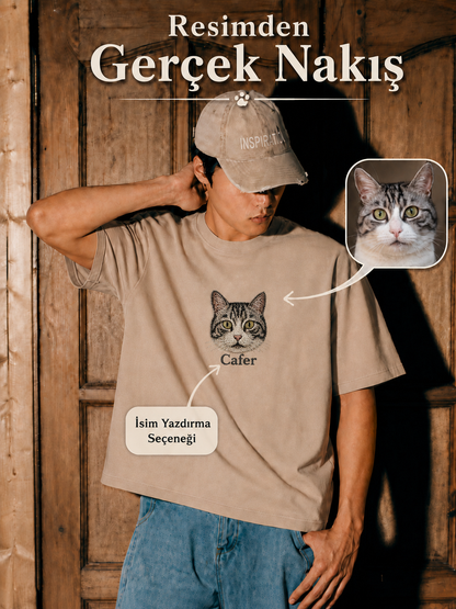 T-SHIRT 🐾 Onu Her Zaman Yanında Taşı — Kişiye Özel Evcil Hayvan Nakış