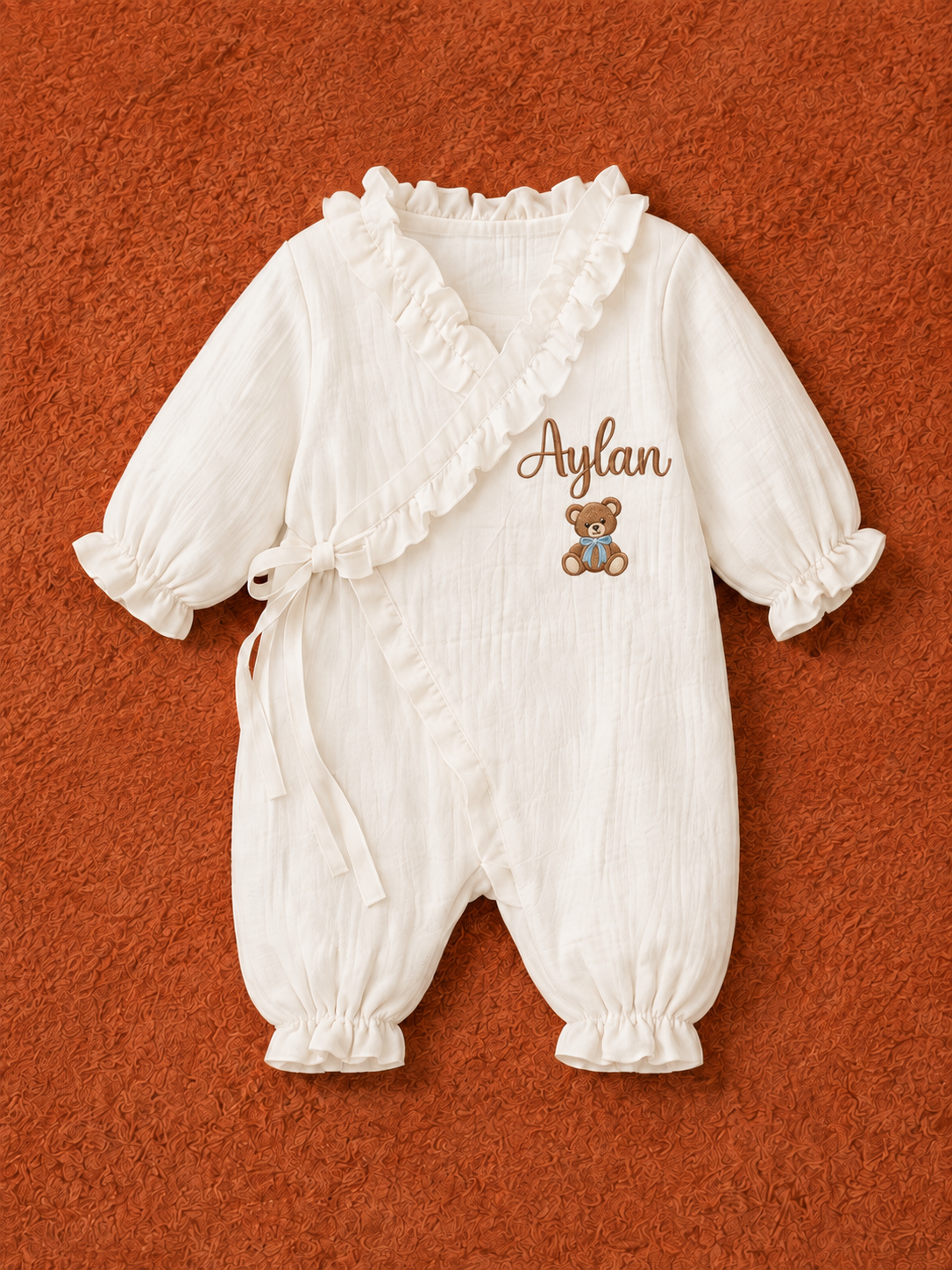 Ayıcık Özel Müslin Hastane Çıkış Seti (6 Parça) | Yenidoğan Bebek