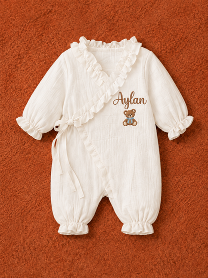 Ayıcık Özel Müslin Hastane Çıkış Seti (6 Parça) | Yenidoğan Bebek