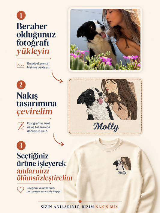 Sevimli Dostunla Olan Fotoğrafını📸  🧵✨ Seçtiğin Ürüne Nakışlıyoruz 👕🎁